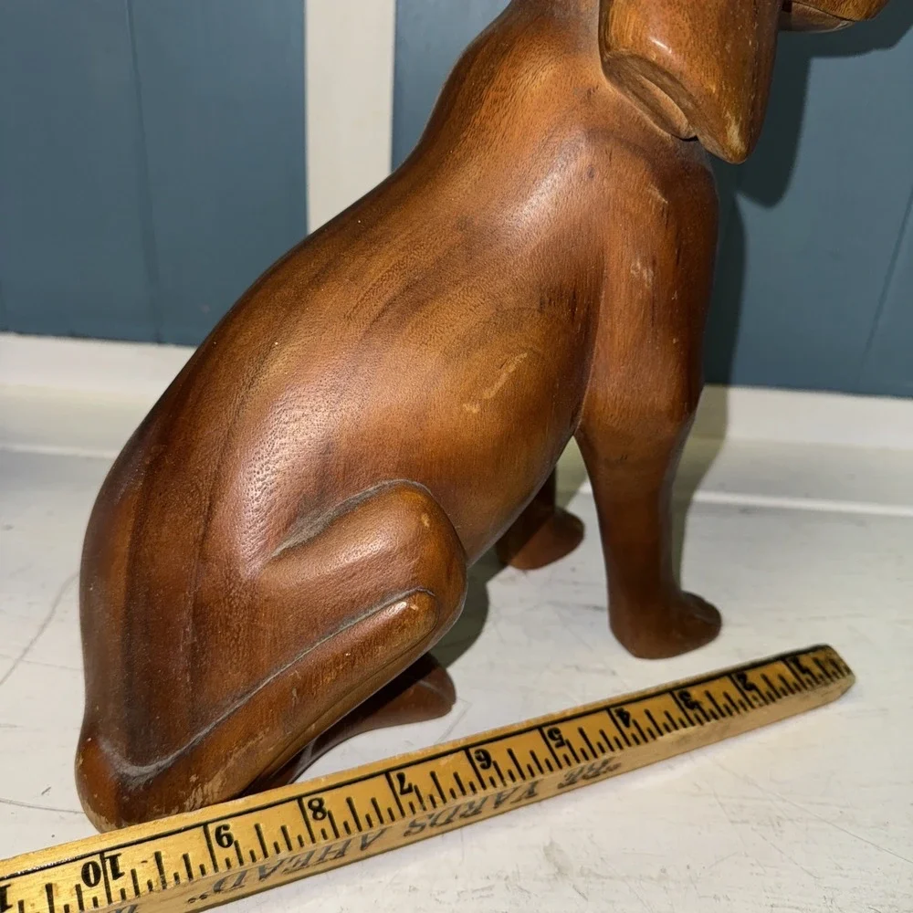 Large DACHSHUND MALE DOG FIGURINE VINTAGE LEFTON HAND DECORATED ORIGINAL STICKER